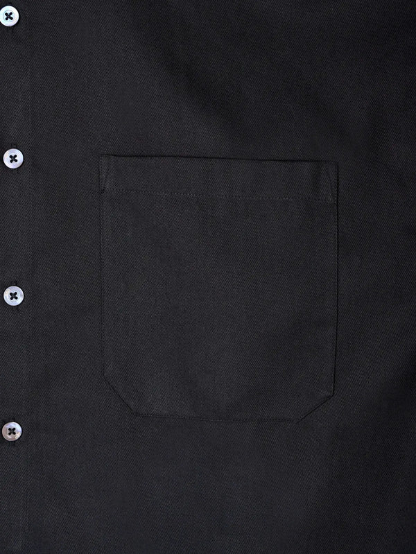 shopi go Setagaya Cropped Short Sleeve Shirt - Black – siyah, ön görünüm