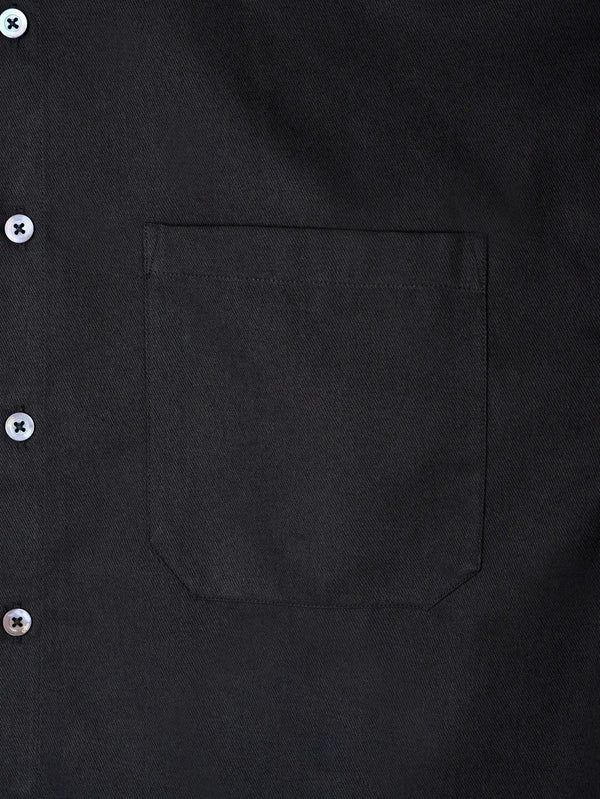 shopi go Setagaya Cropped Short Sleeve Shirt - Black – siyah, ön görünüm