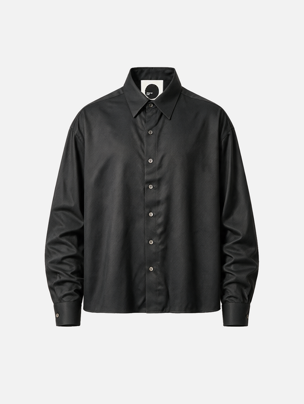 shopi go Kitami Oversize Shirt – Black, önden görünüm