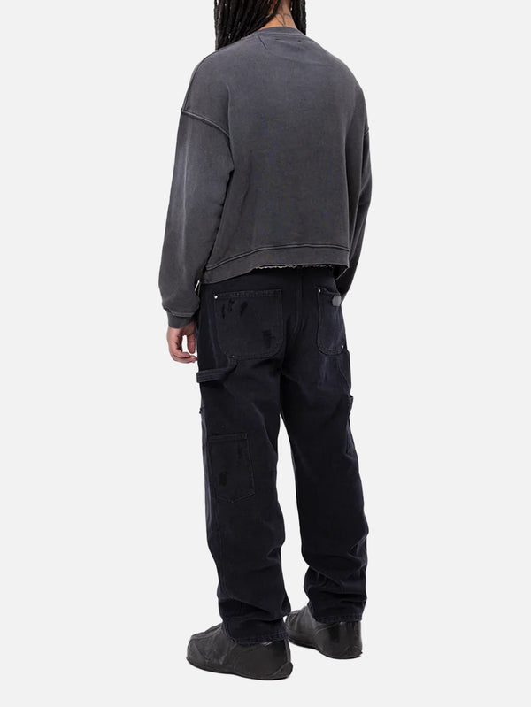 SMYRNA - SWEATSHIRT - Bambina Crewneck - Washed Black - shopi go'da!.