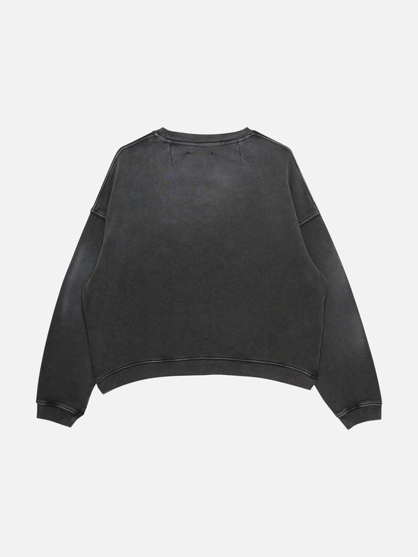 SMYRNA - SWEATSHIRT - Bambina Crewneck - Washed Black - shopi go'da!.