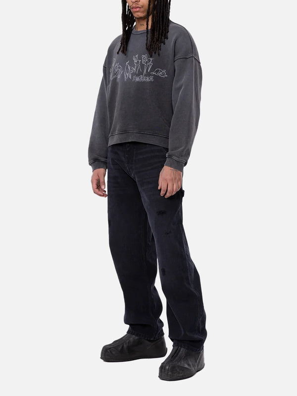 SMYRNA - SWEATSHIRT - Bambina Crewneck - Washed Black - shopi go'da!.