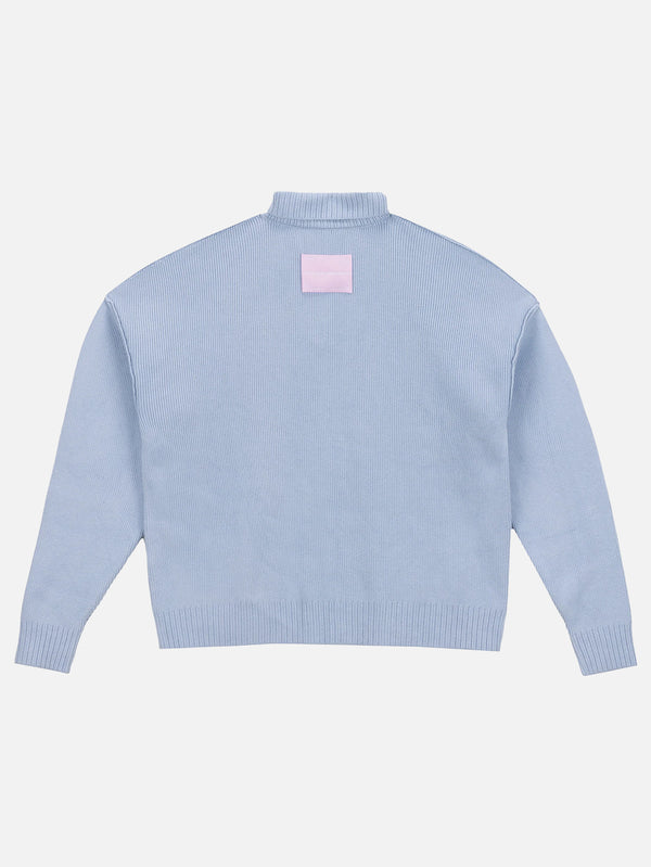 SOON TO BE ANNOUNCED - SWEATSHIRT - Collar Sweater - Baby Blue - shopi go'da!.