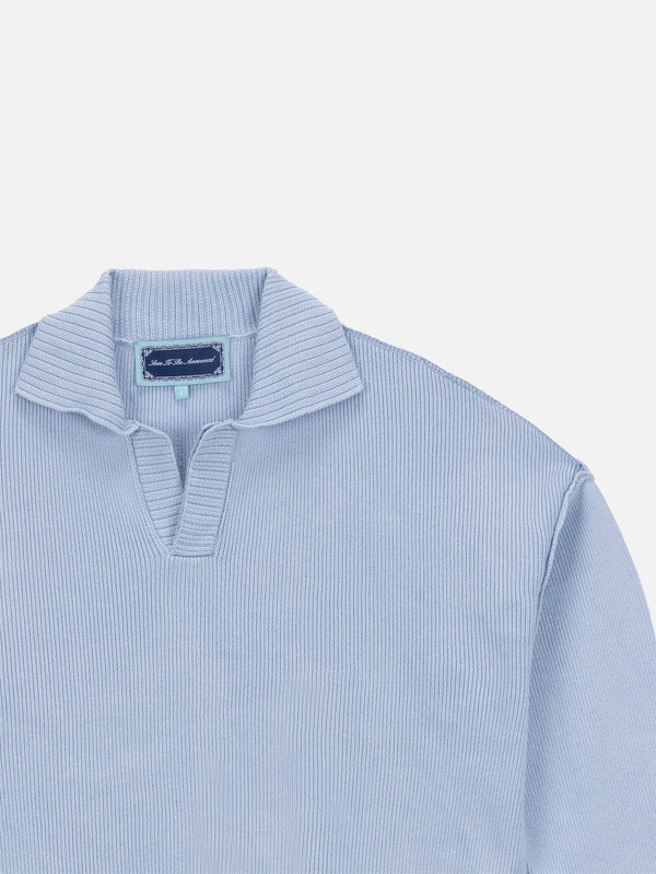 SOON TO BE ANNOUNCED - SWEATSHIRT - Collar Sweater - Baby Blue - shopi go'da!.