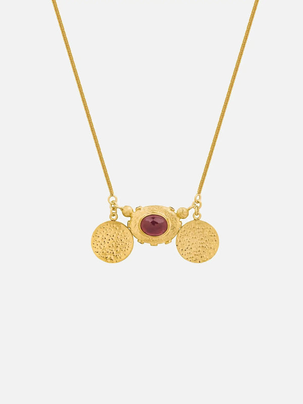 ORE DUNE Sovereign Necklace - Garnet Stone – Garnet Stone, ön görünüm
