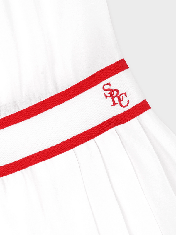 SPORTY & RICH - ELBİSE - SRC Phoebe Dress - White/Bright Red - shopi go'da!.