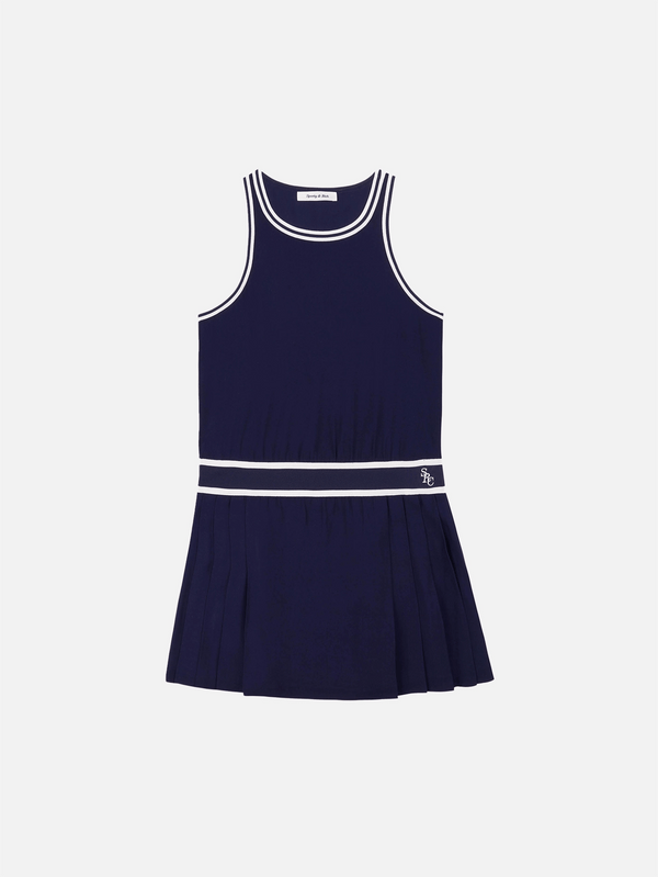 SPORTY & RICH - ELBİSE - SRC Phoebe Dress - Navy/White - shopi go'da!.