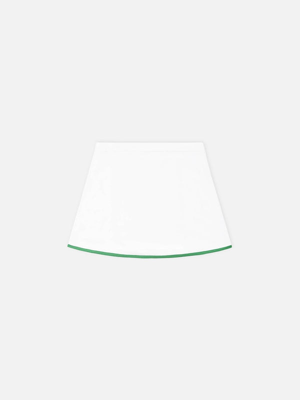 SPORTY & RICH - ETEK - Serif Logo Embroidered Wrap Skirt - White/Verde - shopi go'da!.