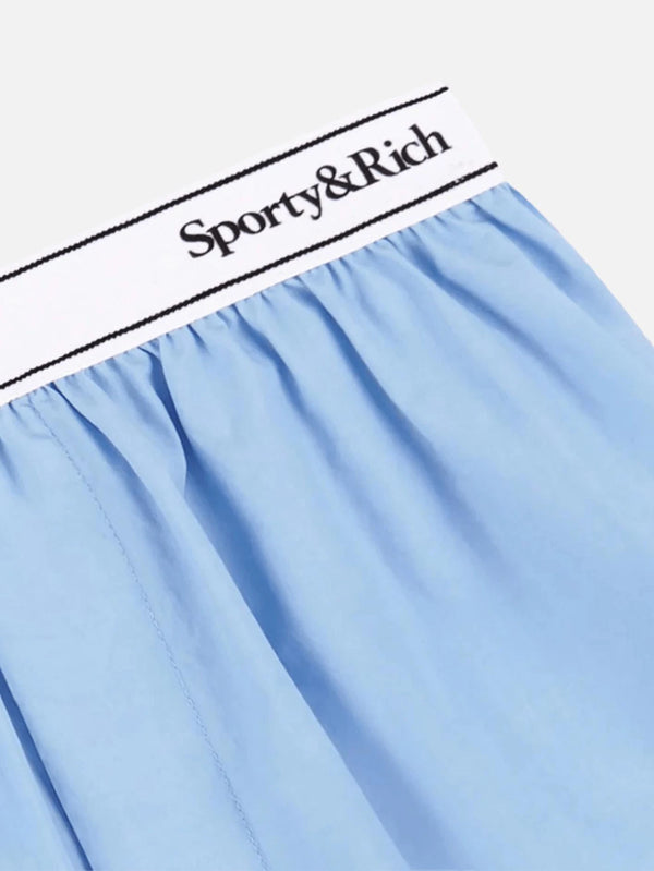 SPORTY & RICH - ŞORT - Serif Logo Boxer Shorts - Sky Blue - shopi go'da!.