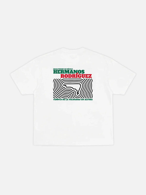 SOON TO BE ANNOUNCED Hermanos Rodrigez T-Shirt – beyaz, arka baskı görünümü