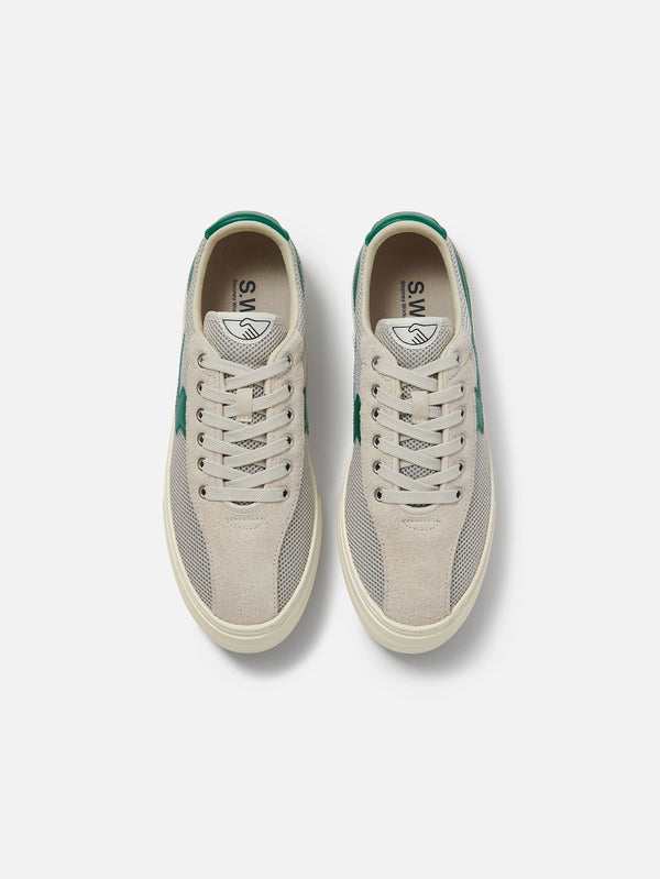 STEPNEY WORKERS CLUB - SNEAKER - Dellow S-Strike Cup Tennis Mesh - Ecru/Green - shopi go'da!.