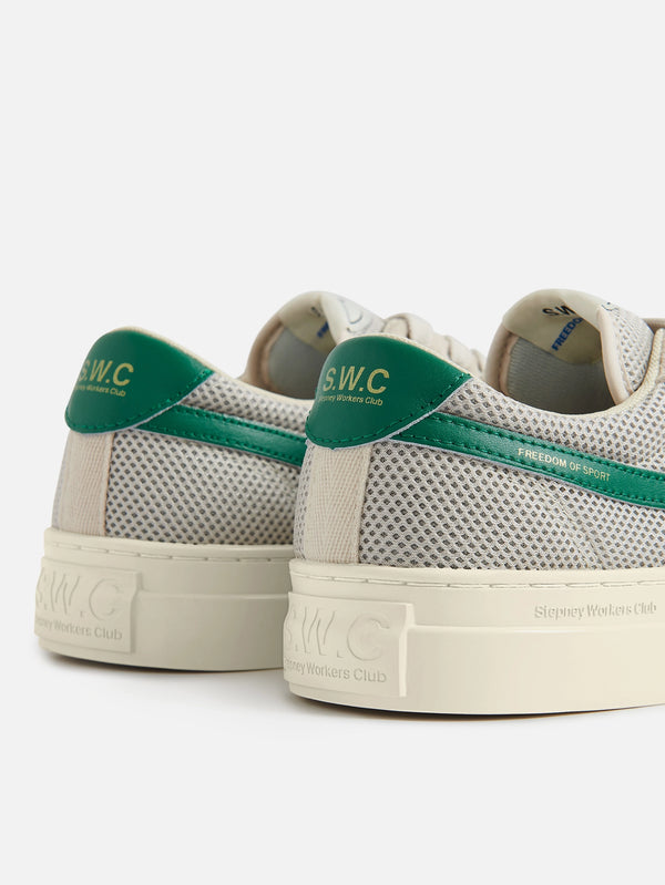 STEPNEY WORKERS CLUB - SNEAKER - Dellow S-Strike Cup Tennis Mesh - Ecru/Green - shopi go'da!.
