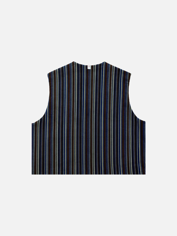 Striped Velvet Zipper Vest