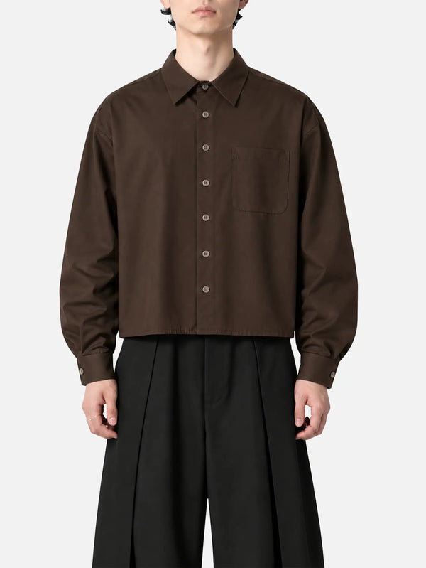 shopi go Sumida Boxy Shirt – Brown, ön görünüm