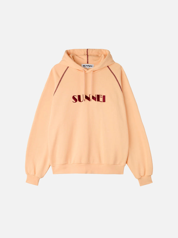 SUNNEI - SWEATSHIRT - Hoodie Big Logo Embroidery - Powder Pink - shopi go'da!.