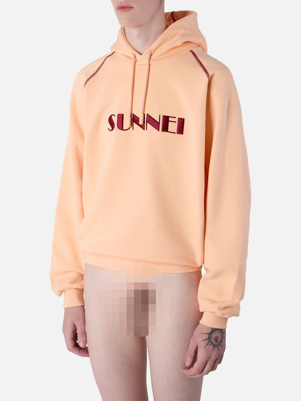 SUNNEI - SWEATSHIRT - Hoodie Big Logo Embroidery - Powder Pink - shopi go'da!.