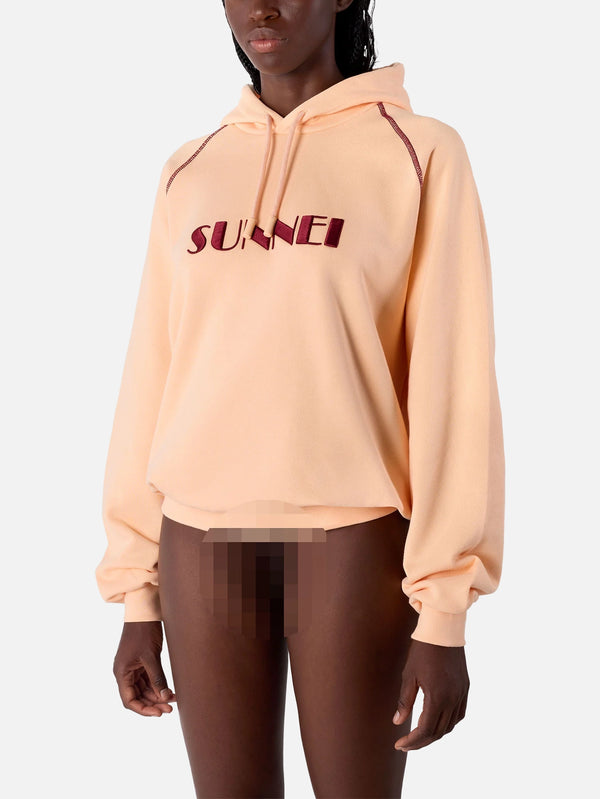 SUNNEI - SWEATSHIRT - Hoodie Big Logo Embroidery - Powder Pink - shopi go'da!.
