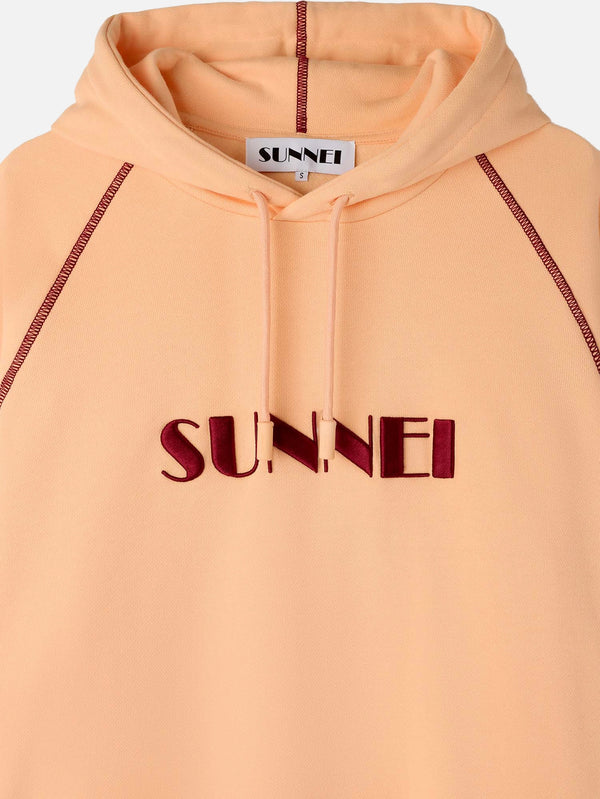 SUNNEI - SWEATSHIRT - Hoodie Big Logo Embroidery - Powder Pink - shopi go'da!.