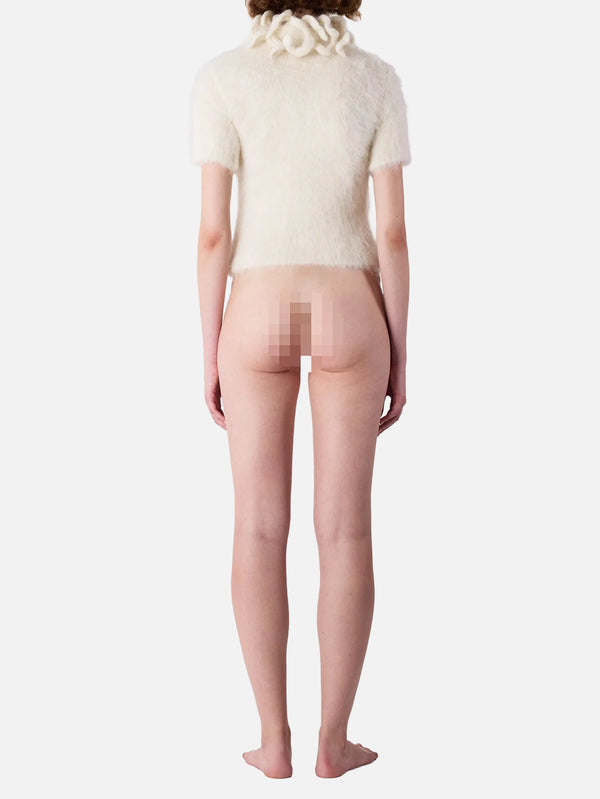 SUNNEI - T-SHIRT - Hairy Knit SS Top - Off White - shopi go'da!.