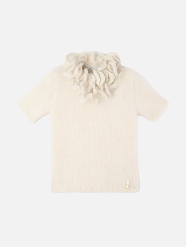 SUNNEI - T-SHIRT - Hairy Knit SS Top - Off White - shopi go'da!.