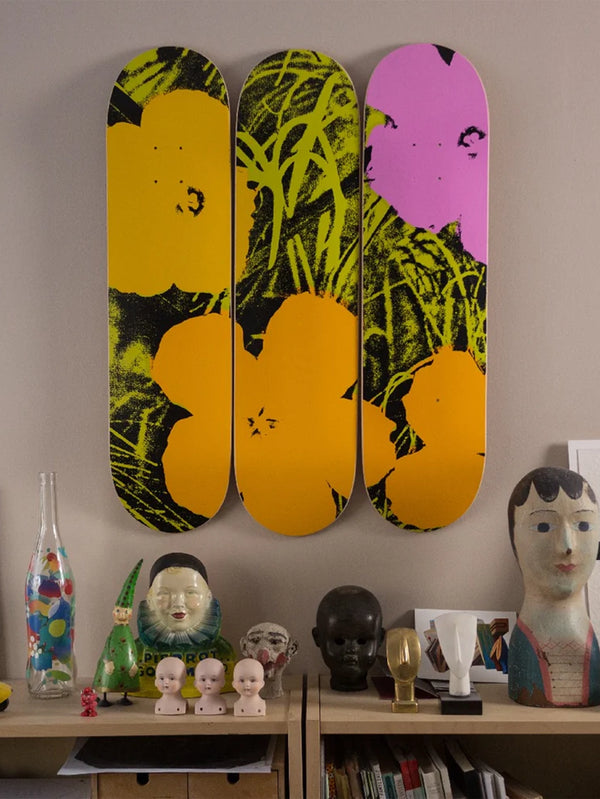 THE SKATEROOM - KAYKAY TAHTASI - Andy WARHOL Flowers - Lime/Orange - shopi go'da!.