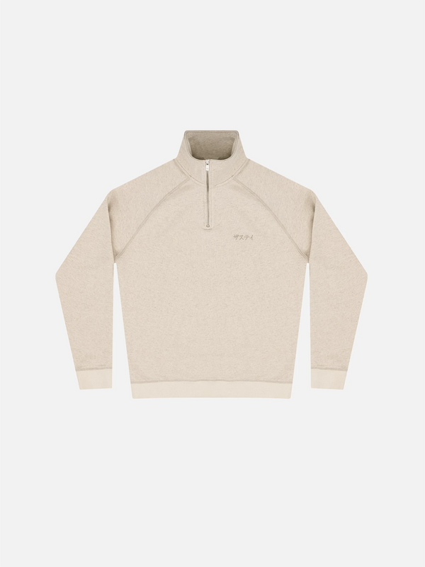 THE STAY LINE - SWEATSHIRT - Yuki Japon Detaylı Sweatshirt - Ekru Melanj - shopi go'da!.