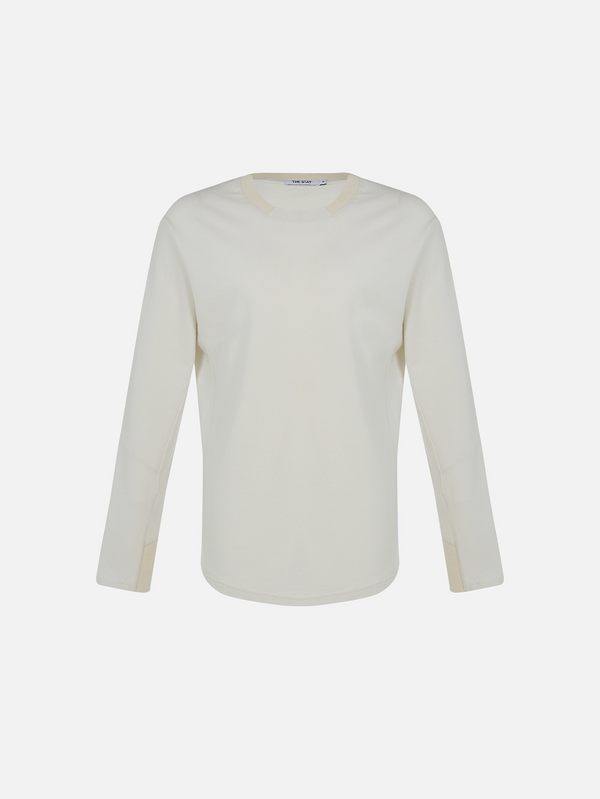 THE STAY LINE - T-SHIRT - Matteo Uzun Kollu T-Shirt - Ekru - shopi go'da!.