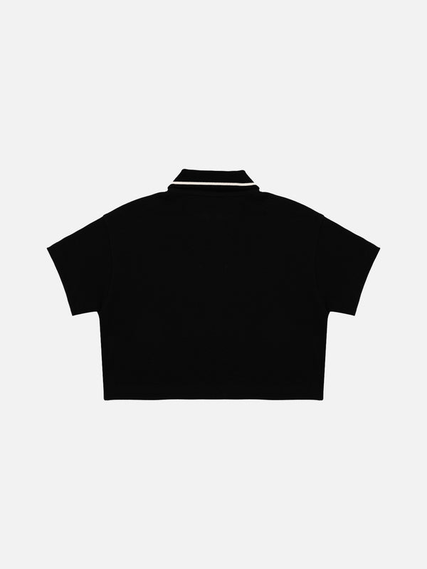 THE STAY LINE - T-SHIRT - Kiyo Crop Top - Black - shopi go'da!.