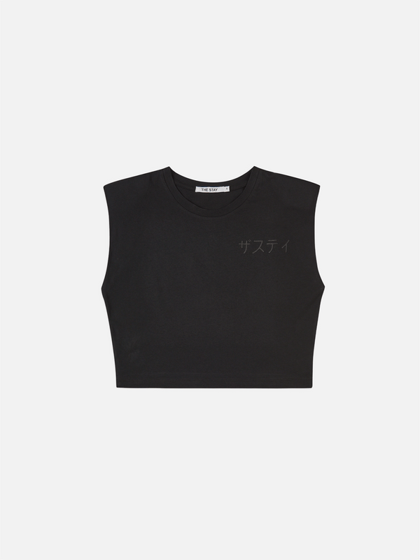 THE STAY LINE - T-SHIRT - Shinrin Crop T-Shirt - Siyah - shopi go'da!.