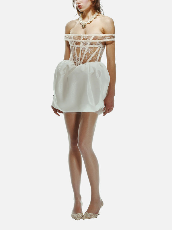 THE TACCA - ELBİSE - Porcelain Dress - White - shopi go'da!.