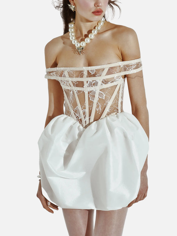 THE TACCA - ELBİSE - Porcelain Dress - White - shopi go'da!.