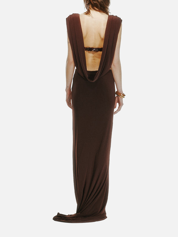 THE TACCA - ELBİSE - Moondrop Dress - Brown - shopi go'da!.