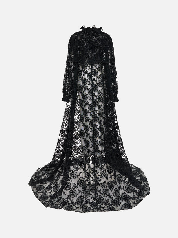 THE TACCA - PELERİN - Nightbloom Cape  - Black - shopi go'da!.