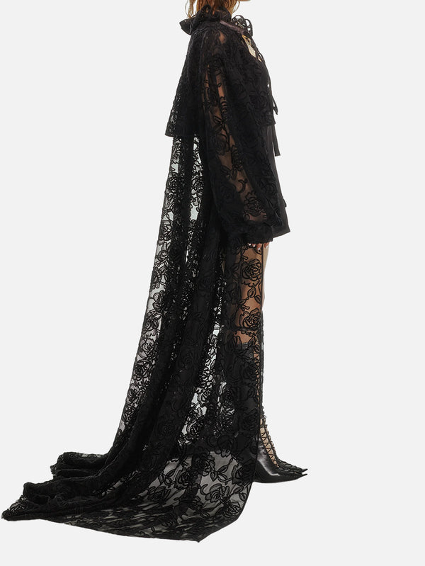 THE TACCA - PELERİN - Nightbloom Cape  - Black - shopi go'da!.
