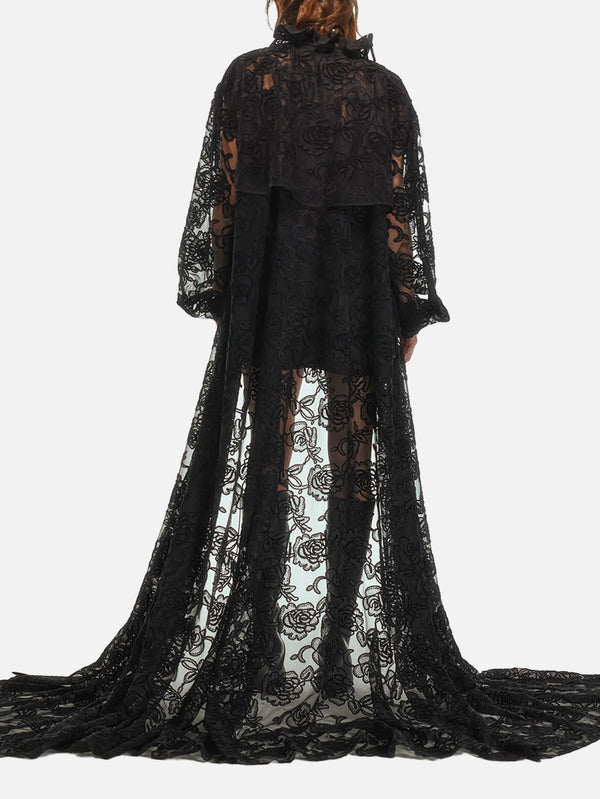 THE TACCA - PELERİN - Nightbloom Cape  - Black - shopi go'da!.