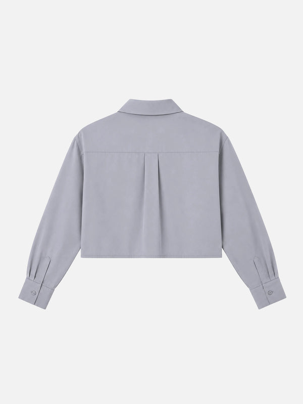 The Airy Crop Shirt - Blue