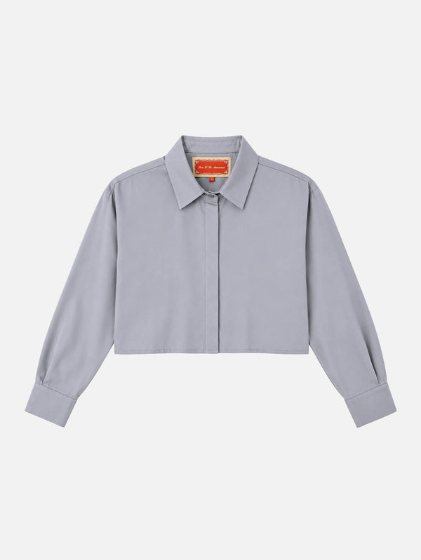 The Airy Crop Shirt - Blue