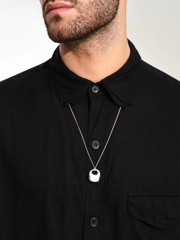 TOM WOOD - KOLYE - Bao Pendant - Silver - shopi go'da!.