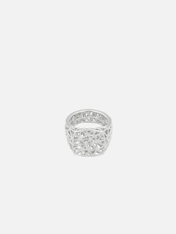 TOM WOOD - YÜZÜK - Mesh Ring - Silver - shopi go'da!.