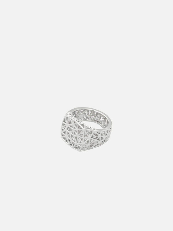 TOM WOOD - YÜZÜK - Mesh Ring - Silver - shopi go'da!.