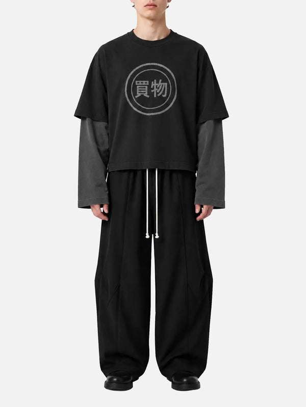 shopi go Tomisato Double Sleeve T-Shirt - Black/Grey – siyah/gri, önden görünüm