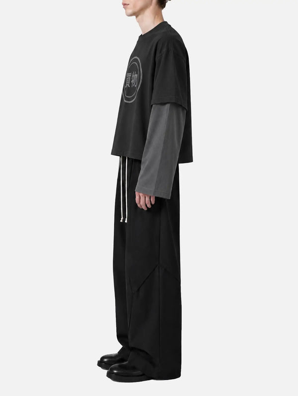 SHOPI GO Tomisato Double Sleeve T-Shirt – Black/Grey, yandan görünüm