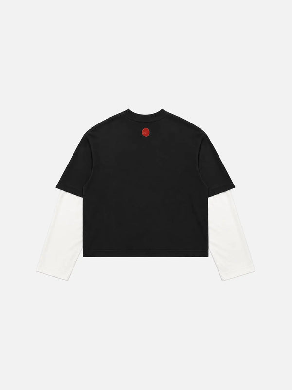 SHOPI GO Tomisato Double Sleeve T-Shirt – Black/White, arka görünüm