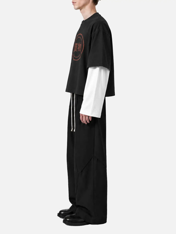 shopi go Tomisato Double Sleeve T-Shirt - Black/White – Black/White, yandan görünüm