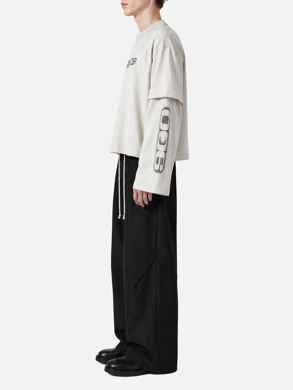 shopi go Tomisato Double Sleeve T-Shirt – Off White, yan görünüm
