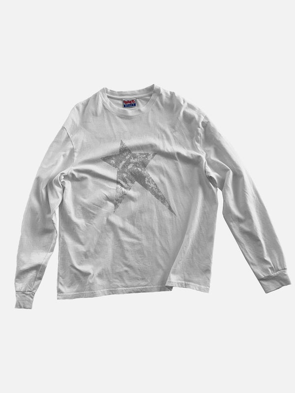 QUITEOFTEN, Trauma Star Longsleeve Tee - White, T-SHIRT, shopi go'da!