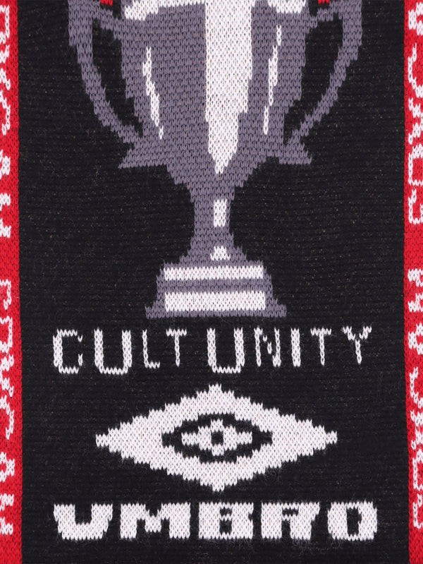 UMBRO - ATKI - Cult Unity Scarf - Black Red - shopi go'da!.