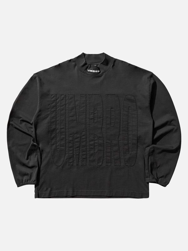 UMBRO - SWEATSHIRT - Acuto Mock Long Sleeve - Washed Black - shopi go'da!.