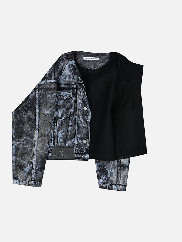 WUEN İSTANBUL - CEKET - Wax Jacket - Black/White - shopi go'da!.
