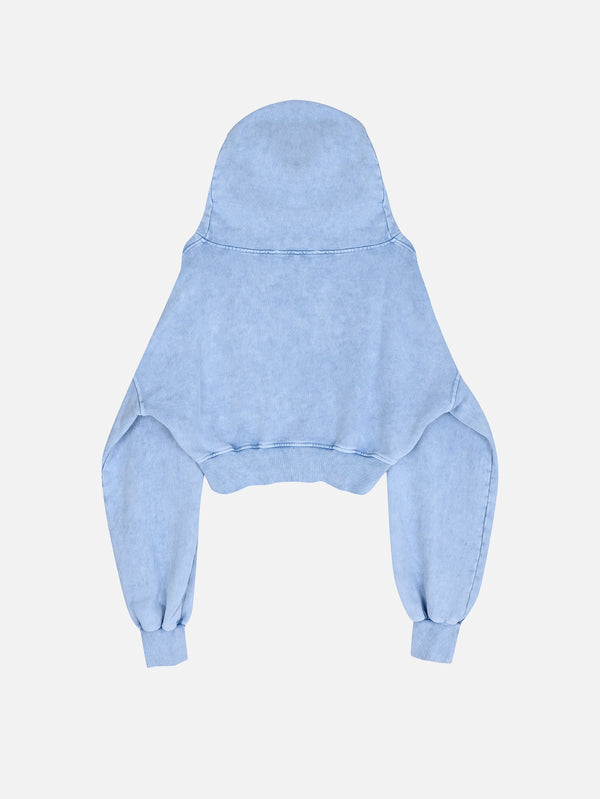 WUEN İSTANBUL - SWEATSHIRT - Crop Hoodie - Baby Blue - shopi go'da!.